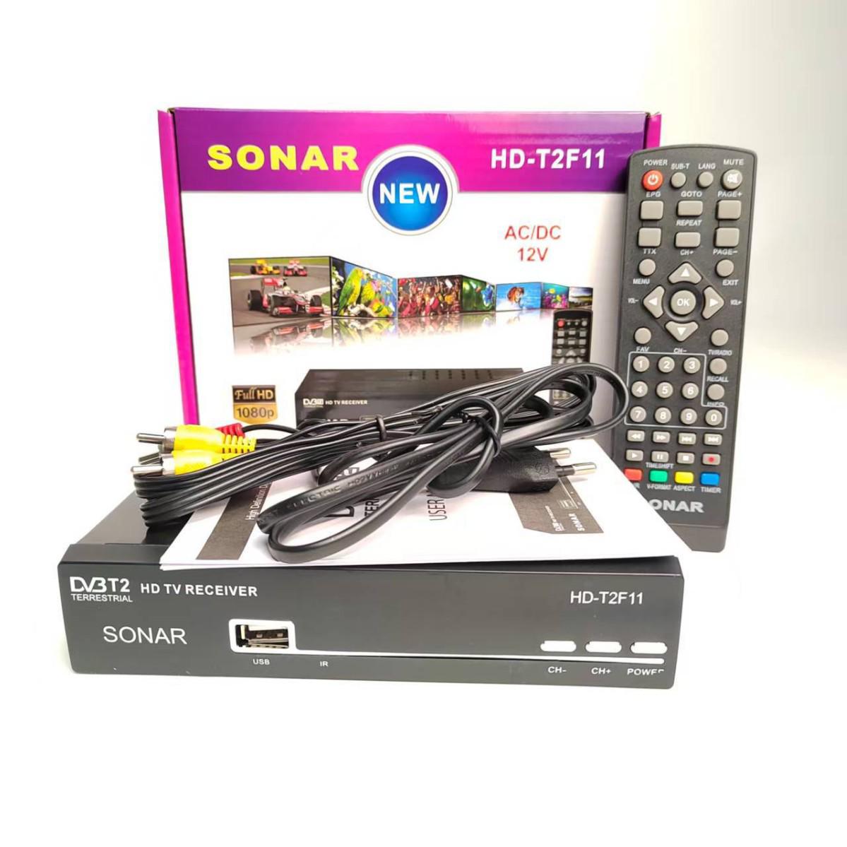 

DVBT2 Terrestrial Digital TV Set-Top Box with WiFi Support for Indonesia, Russia, Africa, Central Asia, and Colombia 168 x 95 x 38 mm чорний