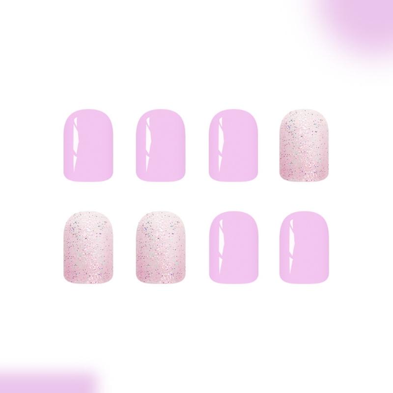 Stylish Purple Flower Press On Nail Comfort Fit Reusable Artificial Nail Quickly Application For Busy Women