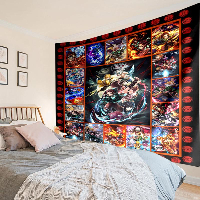 Dark Fantasy Demon Battle Tapestry, Unique Design Tapestry, Wall Decor for Bedroom,Livingroom, Playroom,Heartwarming Fan Holiday Gifts
