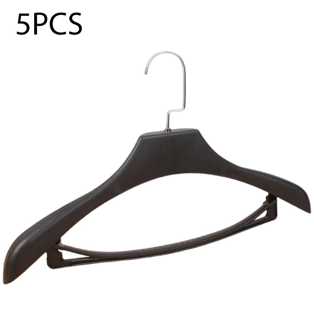 5 szt. Szerokie ramię Plastikowy wieszak na ubrania, Wieszak na garnitur Bezszwowe stojaki do suszenia płaszczy, Organizer do przechowywania w garderobie