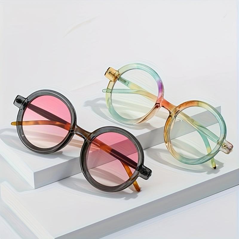 2pcs-Men Women Fashion Round Glasses Vintage Sun Glasses High Quality