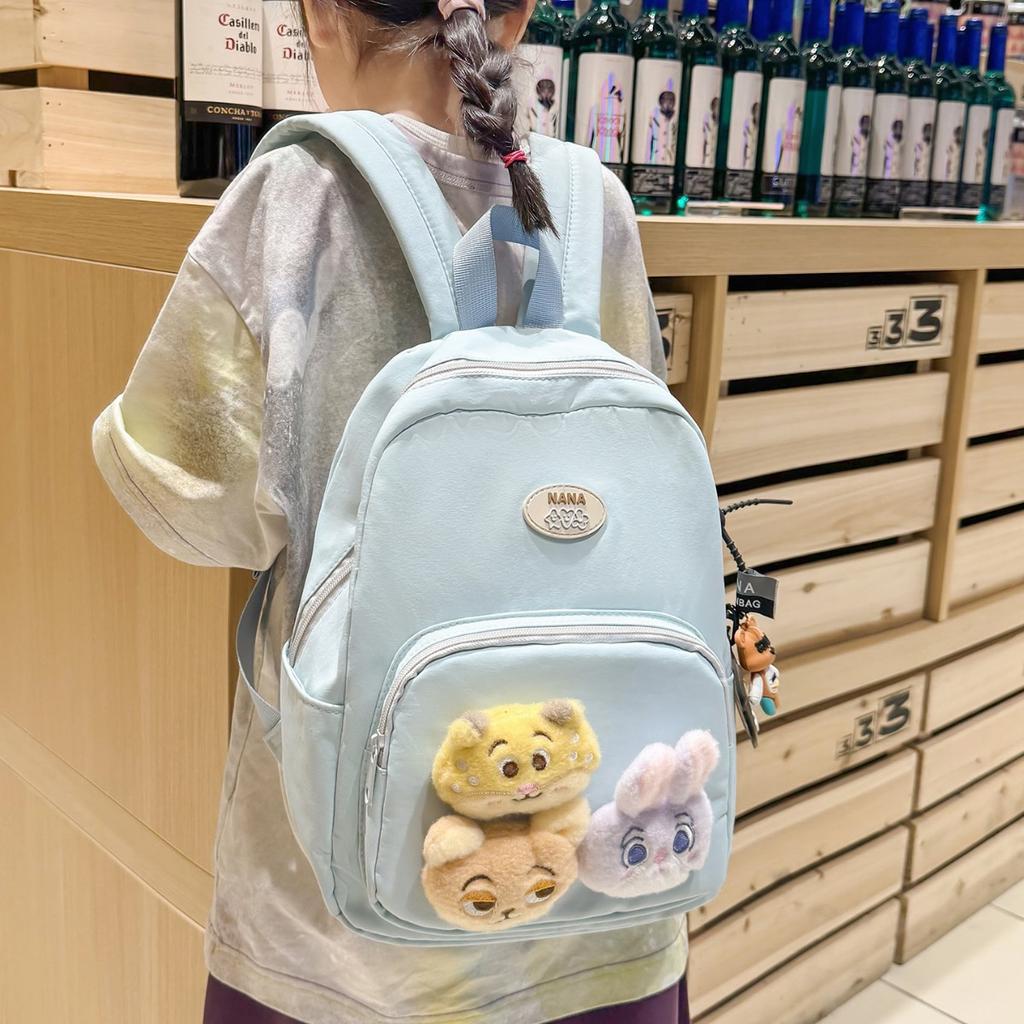 Schoolbag fog sweet waxy doll sweet and cute backpack kindergarten middle and large class bag spring outing research light small backpack