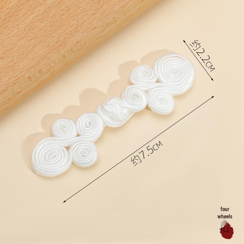 White Nylon Frog Buttons, Handmade Rope Woven Chinese Tang Suit Qipao Retro Flower Accessories