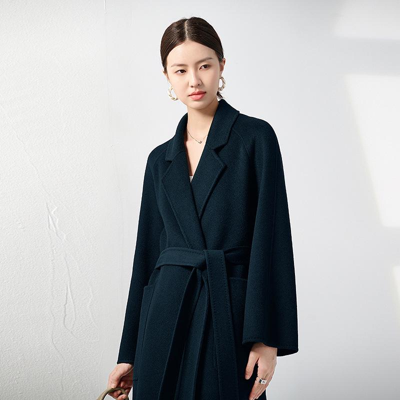 100% Pure Cashmere Double-Sided Women's Petite Woolen Overcoat