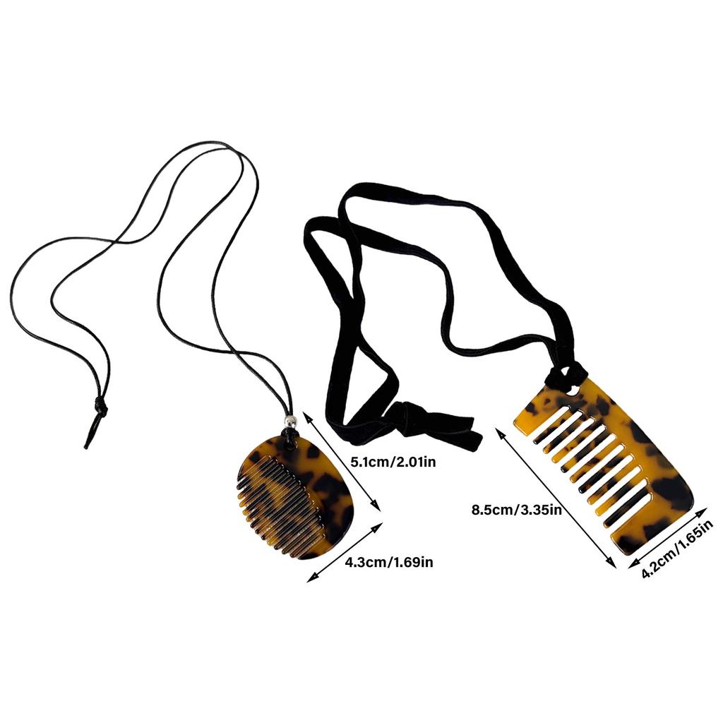 Unique Long Chain Comb Designs Necklace Chic Black Rope Necklace With Comb Pendant Sweater Chain For Young Trendsetters