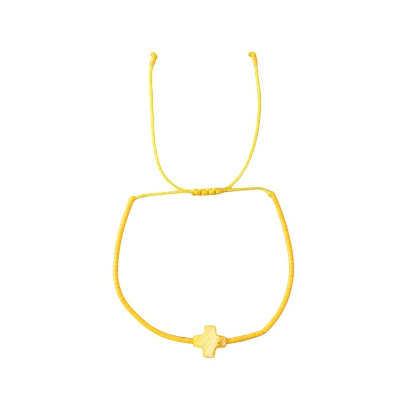 A52E Fashionable Bohemian Crosses Bracelet Colorful Beads Adjustable Decoration for Daily Use or Special Event Wear