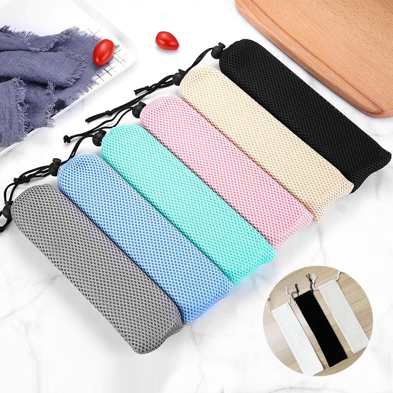 Portable Travel Cutlery Bag - Drawstring Cloth Sleeve for Chopsticks, Knife, Fork & Spoon