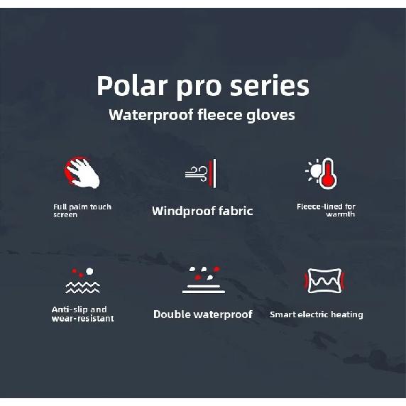 Electric Heated Gloves Waterproof Touchscreen 3 Heat Settings Heating for Outdoor Motorcycle Skiing Hiking Cycling for Men Women