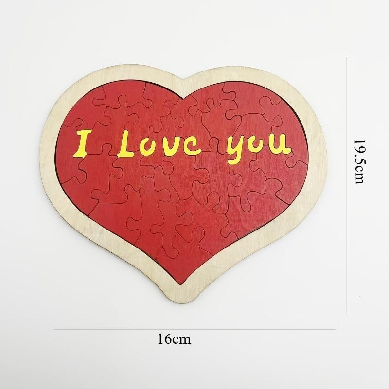 1Pc Valentine's Day Heart Puzzle: 20 Reasons To Love You and I Love You Puzzle Red Love Valentine's Day Party Gift for Couples