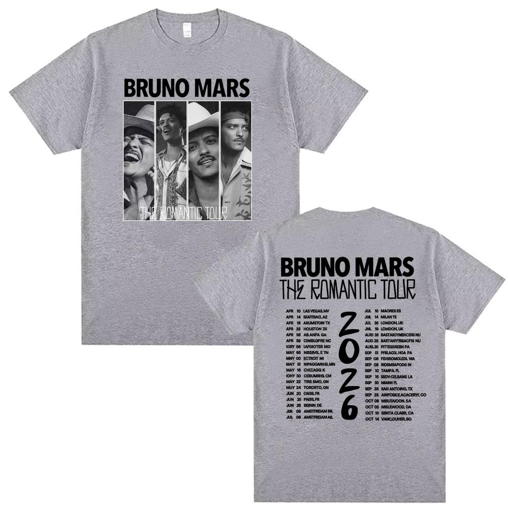 Bruno Mars The RoUnisextic Tour 2026 Print T Shirts Unisexs Clothing Harajuku Gothic T Shirt Fashion Summer ONeck Oversized Tshirts