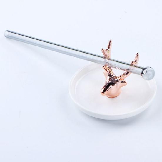 2Pcs Drinking Thickened Good Transmittance Heat Resistance Drinking Glass Creative Colorful Milk Tea Straws Daily Use