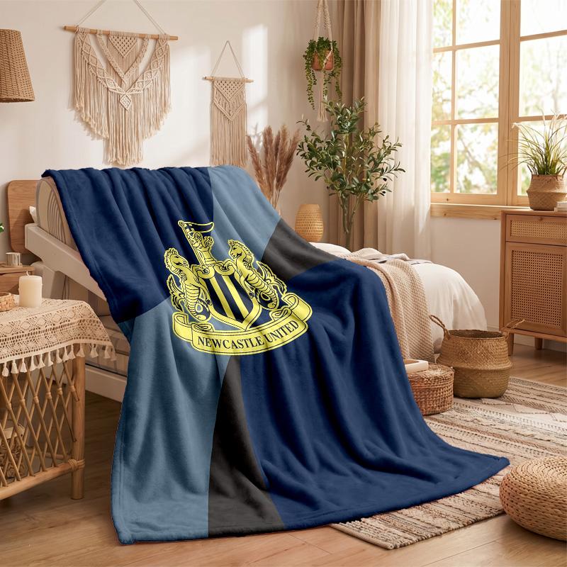 Couverture en Flanelle Imprimée Football Newcastle United Douce Chaude Jeté de Canapé Lit Pour Maison Bureau Chambre