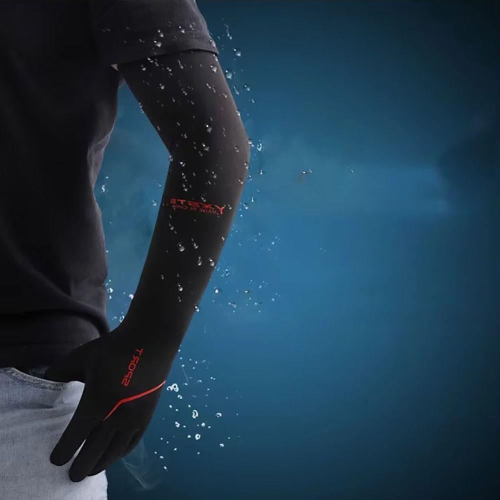 Breathable Long Arm Sleeves Cooling Ice Silk Sleeves Quick-Dry Sun Protection Sleeves Fishing