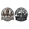 Wall Decoration Metal Art Sign with Skull Slogan Design Pre-Drilled Holes Easy Install Decorative Plaque Rustproof Decor for Garage, Workshop,