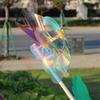 Eye Catching Colorful Reflective Windmill Pinwheels with Stakes for Camping Picnics Garden Decor Kid Parties Decorations