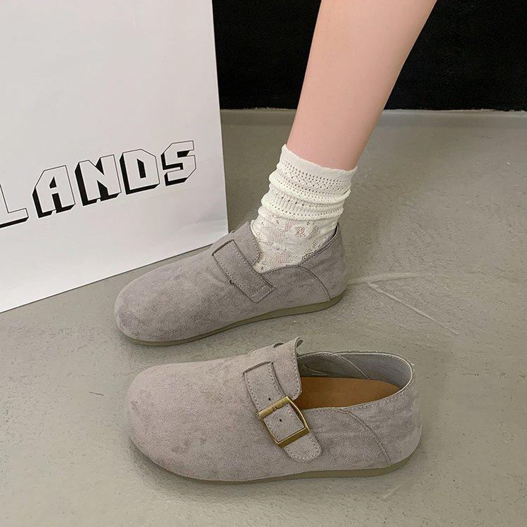 Thick-soled Women's Autumn New One-pedal Soft-soled Comfortable and Versatile Casual Doudou Shoes Retro Single Shoes