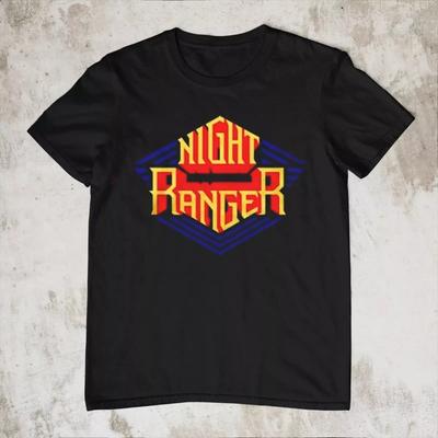 Night Ranger Logo Classic Short Sleeve Black All Size T-Shirt
