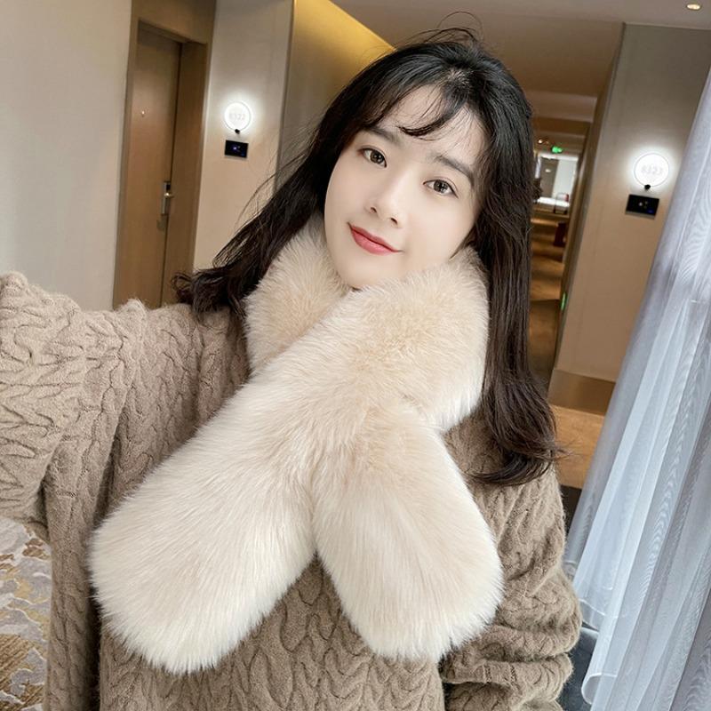 Neuer Kunstpelzkragen, luxuriöser, flauschiger Herbst-Winter-Schal, warmer Schal, Wickeltuch, grau-schwarzer Pelzbesatz, Streifen, Jacke, Pelzdekor, hohe Qualität