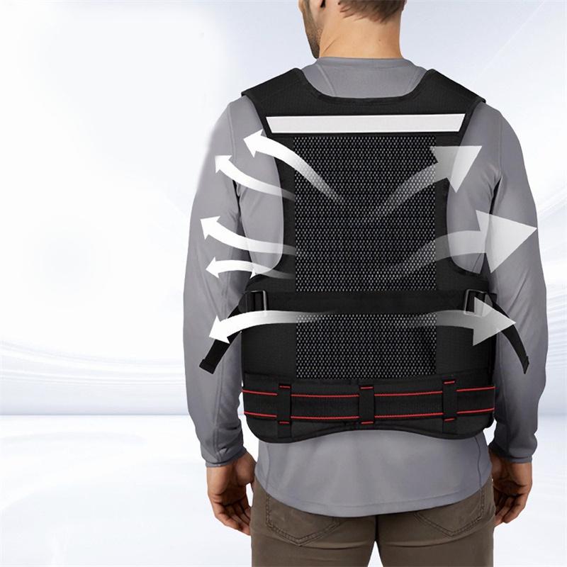 TOOLHUWEI Workwear Tool Vest Safety Work Vest with Multi-pockets Toolkit Pouch Heavy Construction Vest for Electrician Carpenter
