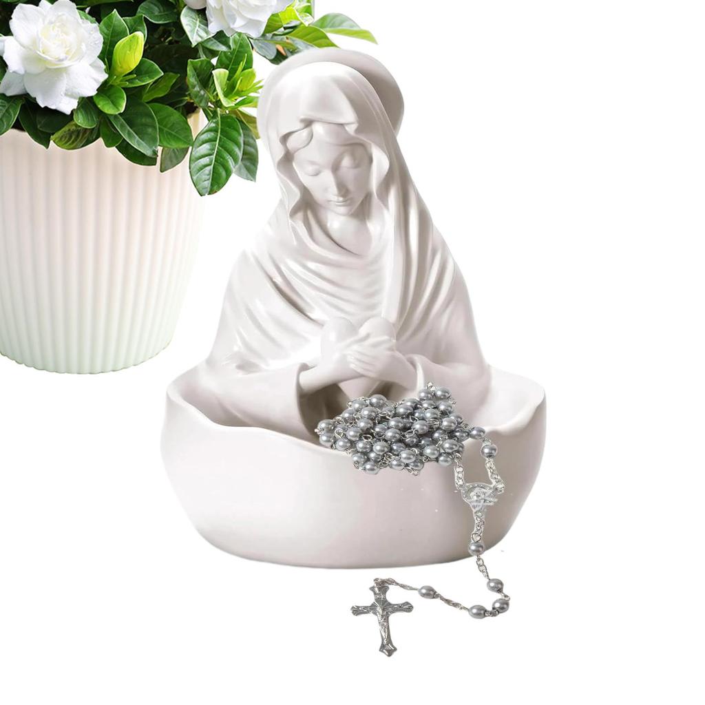 Our Lady of Grace Statue Virgin Mary Keepsake Rosary Holder Catholic Gifts for Women Religious Home Decor Blessed Mother Statues