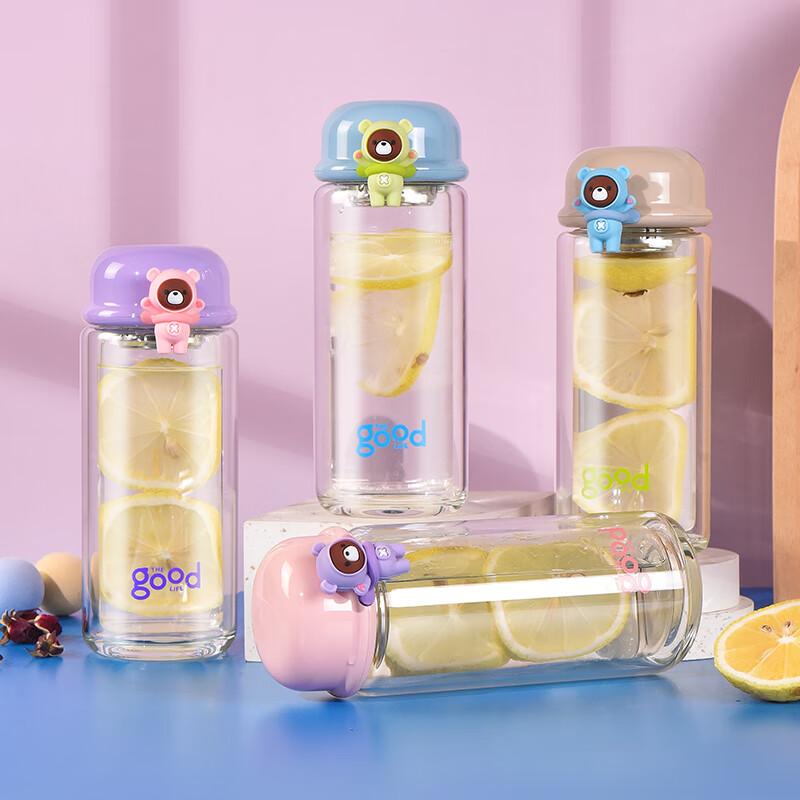 Bungee Bear Portable Double Wall Glass Tumbler