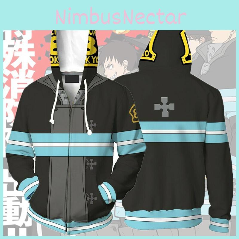 Anime Enn Enn No Shouboutai Fire Force sweat à capuche Firesoldier veste manteau Costumes