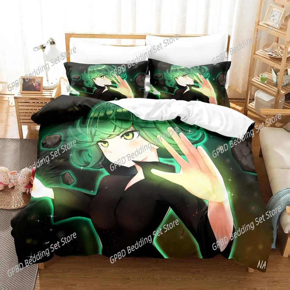Anime One-Punch Man Saitama Comfortable Duvet Quilt Cover Pillowcase Bedding Set Children Bedroom Decoration Home Textile