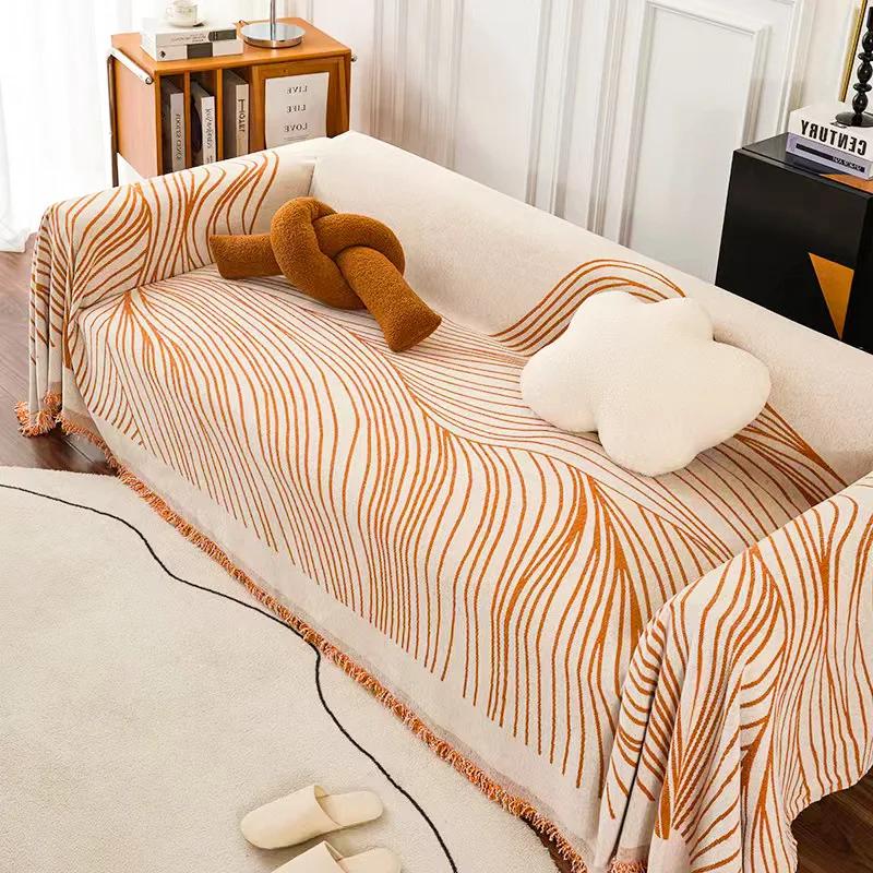 Universal Four Seasons Chenille Sofa Cover Slipcover Ins Style Anti-cat Scratching Double-sided Usable Anti-slip Sofa Cushion