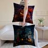 Halloween Cushion Cover Anti-dustmite Pillowcase Invisible Zipper Silky Short Plush Sofa Cushion Cover