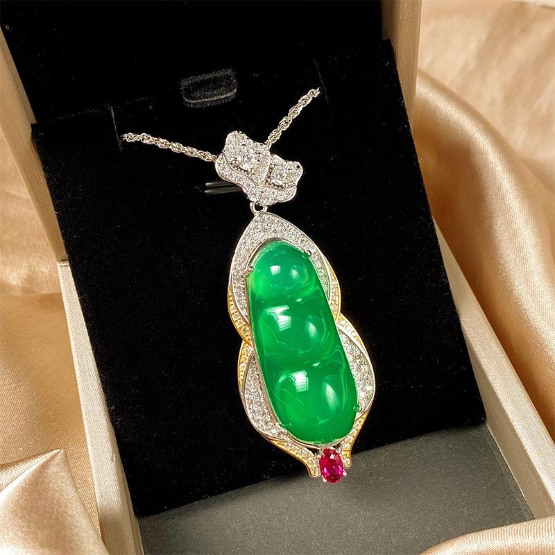 

Осенне-зимние украшения Серебряный кулон в виде стручков фасоли Ожерелье для женщин