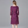 Versatile Plus Size Lace Embroidery Dress for Spring & Autumn