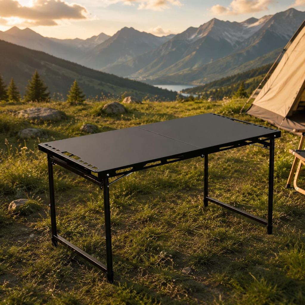 Folding Outdoor Table Sturdy for Picnics, Tailgating
