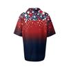 Women’s Casual Short Sleeve Knit Polo Shirt with Button Front and Independence Day Print for Everyday Wear