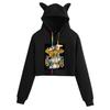 Attack on Titan Women's Cropped Hoodie with Cat Ears - Mikasa & Eren Wings of Freedom Anime Merchandise