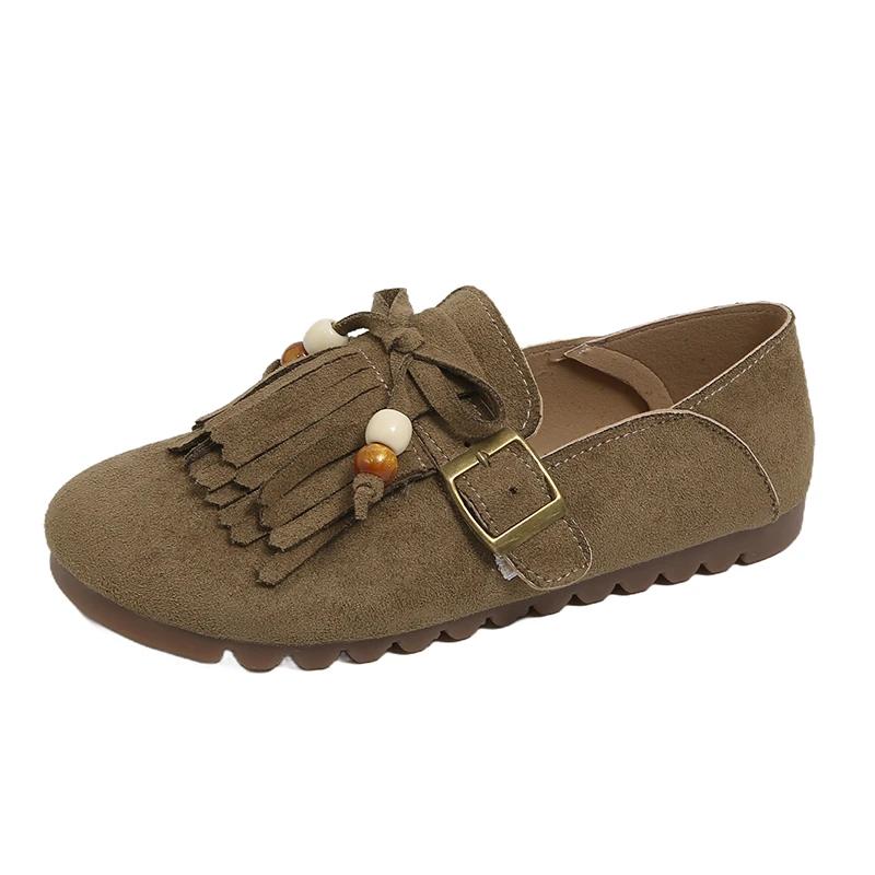 

Модные замшевые балетки с круглым носком Весна/осень Слипоны Женская обувь на распродаже 2025 Новые Однотонные С бантом-бабочкой С кисточками Женская обувь 35