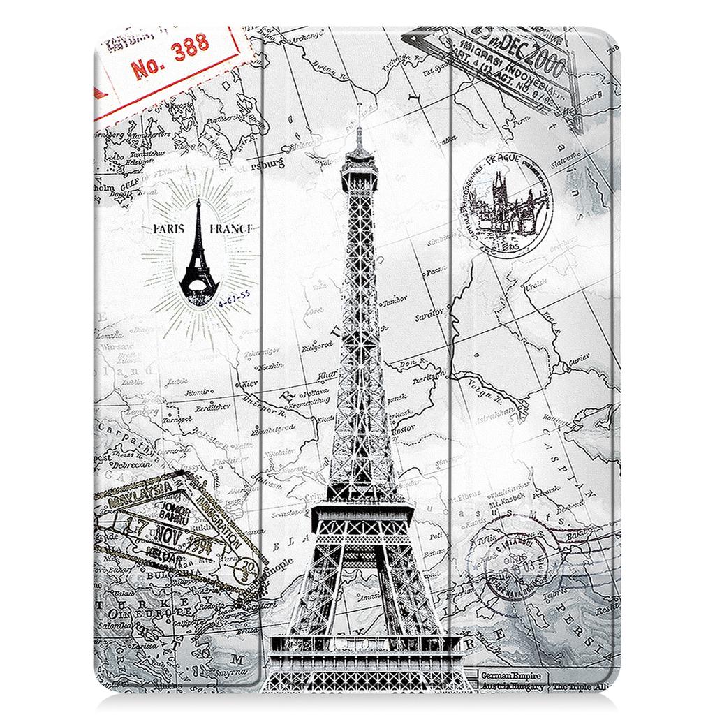 For iPad Pro 13 (2025)/13 (2024) Tablet Case Pattern Printing Tri-Fold Stand Leather+TPU Cover with Pen Holder