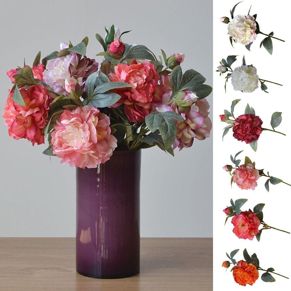 Silk Petals Peony Artificial Flower Multicolor Faux Flower Creative Lifelike Flower  Party Supplies