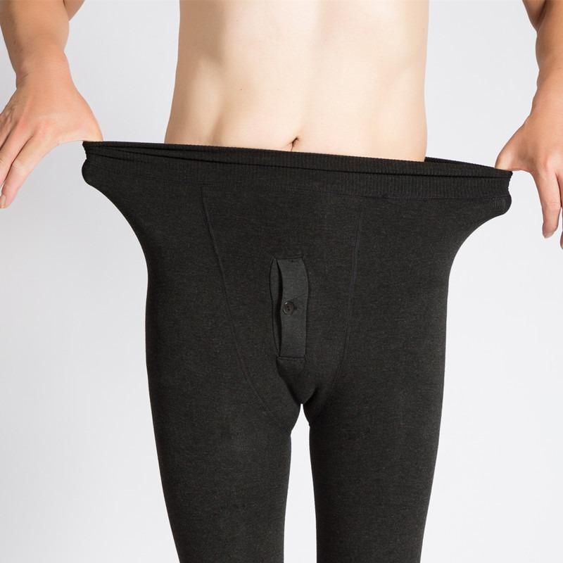 Autumn and winter colorful cotton velvet thickened thermal men's long johns solid color men's leggings integrated pants
