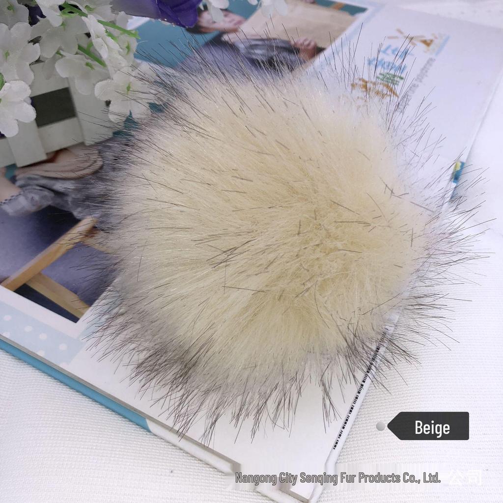 Colored 15cm Fluffy Faux Fur Fox Ball for DIY Hat Pendant