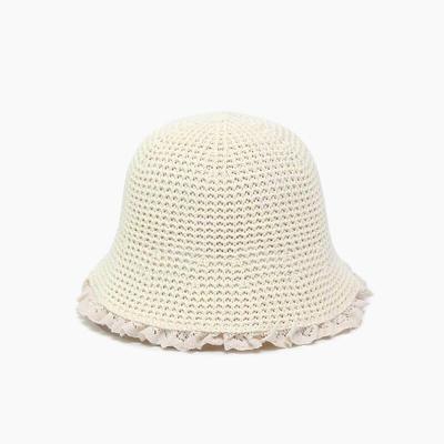 Women's Thin Punching Lace Bucket Hat Travel Style
