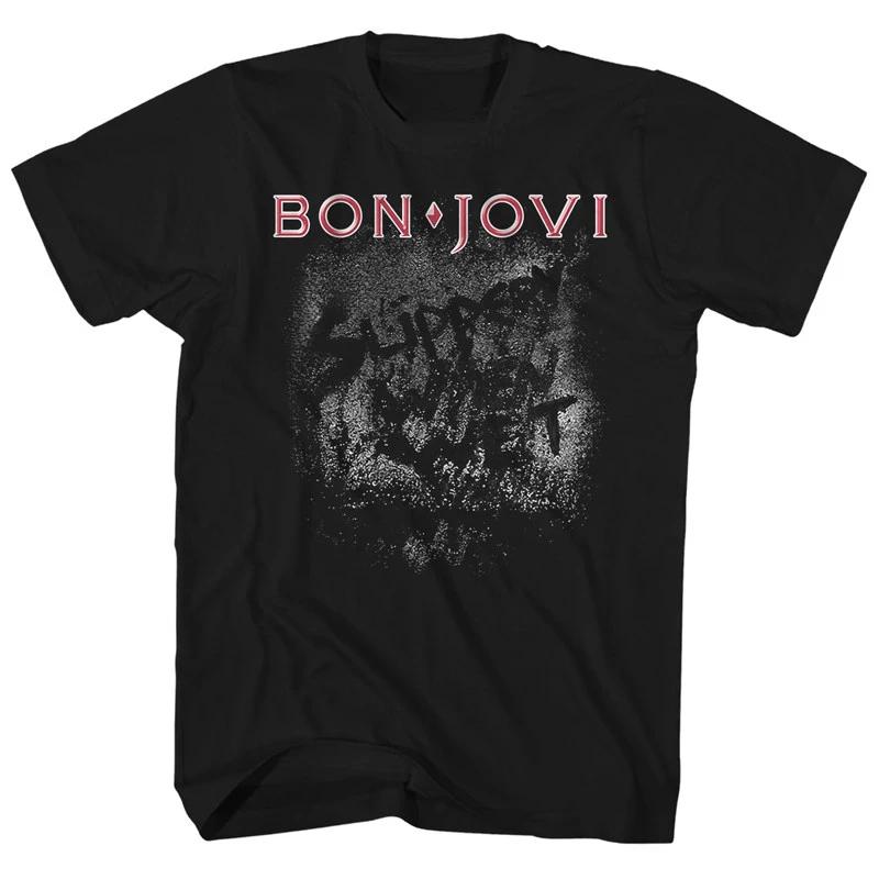 2026 New Summer Metal Bon Jovi Rock Band Casual TShirt Unisexs and Womens Band Brand High Quality Oversized Top