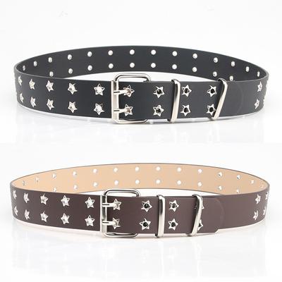 New Korean Version of Pentagram Double Exhaust Eye Belt Personality Punk Style Fashion Versatile Jeans Suit Belt Women