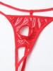 Menn Undertøy Patent Leather Thong Bikini Jock Straps Undertøy