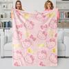 Sanrio Hello Kitty All-Over Print Sweet Flannel Blanket Soft Warm Plush Throw Sofa Bed Cover Office Nap Shawl Travel Camping