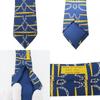 Used HERMES Tie Silk Navy Yellow Overall Handle