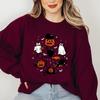 Cute Halloween Ghost Boo Cat Sweatshirt Halloween Cat