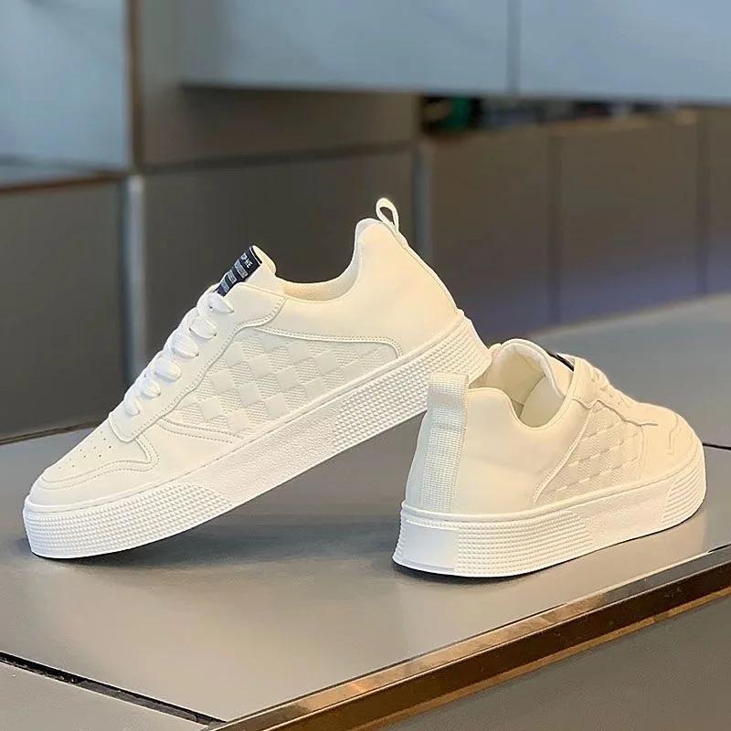 2024 Hot Seller Casual Leather Men Sneakers New Male Lace Up Designer Comfortable Trend Board Shoes for Men Breathable Sneakers