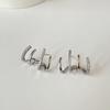 Yousheng 1 Pair Huggie Earrings Rhinestone Contrast Color Claw Shape Hollow Anti-allergy Electroplated Lightweight Stainless Ear Decoration Jewelry