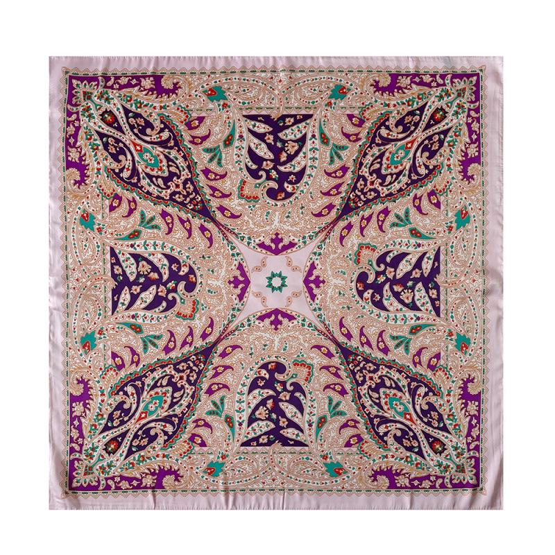 Retro Cashews  Small Square Scarf Red Imitation Silk Scarf  Headscarf Printed Versatile Scarf  Professional Scarf