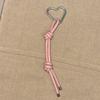 Romantic Heart Shaped Keychain Lightweight PU Leather Cord Alloy Charm Bag Decoration for Couples Friend Gift